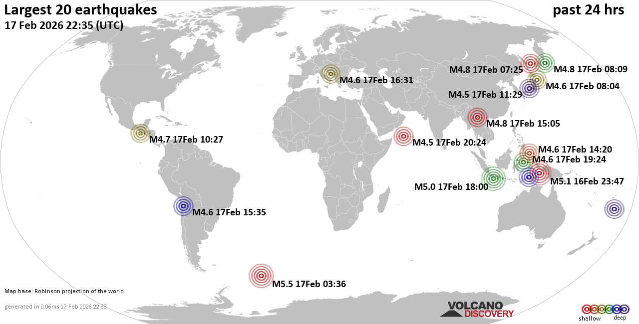 Erdbebenkarte 24 Std.