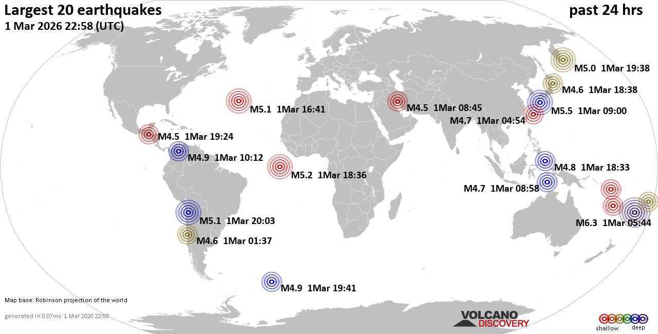 Erdbebenkarte 24 Std.