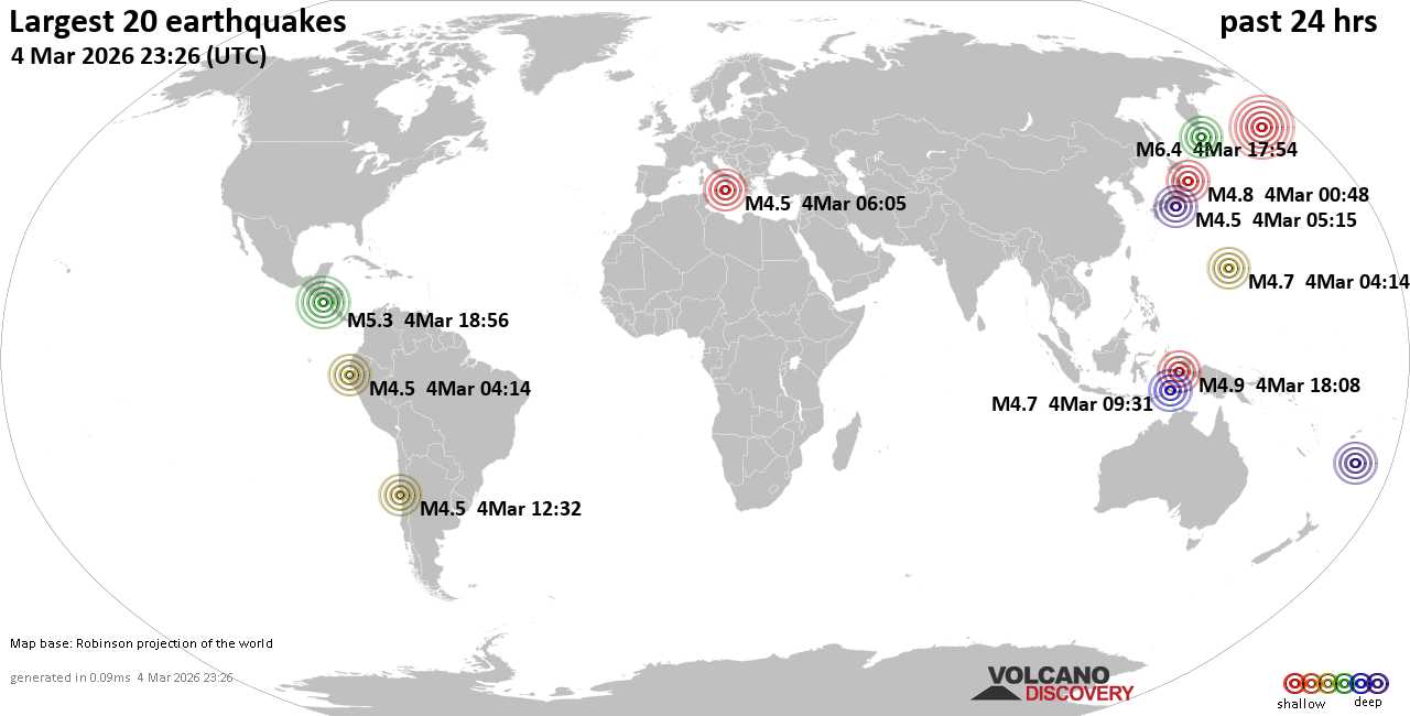 Erdbebenkarte 24 Std.