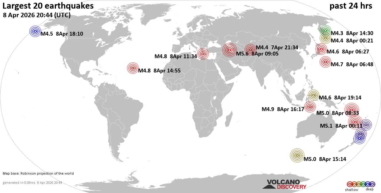 Erdbebenkarte 24 Std.