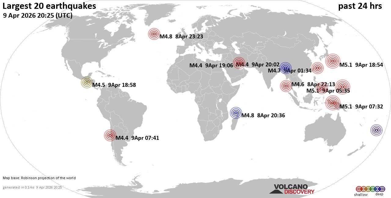 Erdbebenkarte 24 Std.