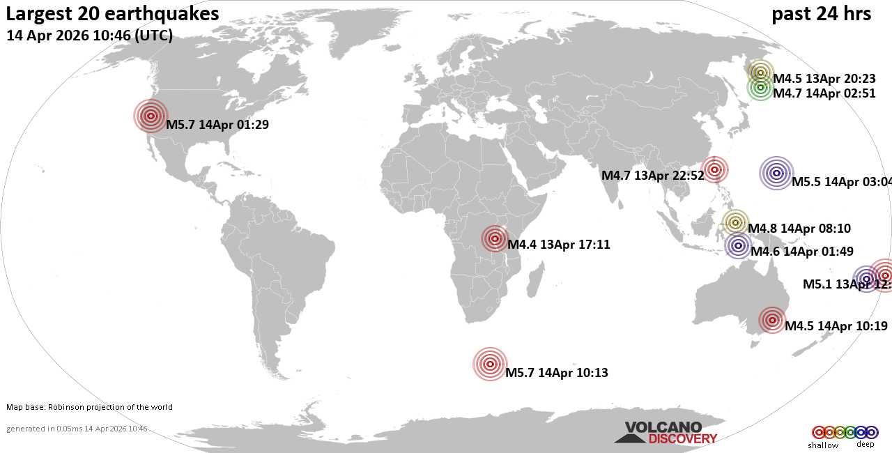Erdbebenkarte 24 Std.