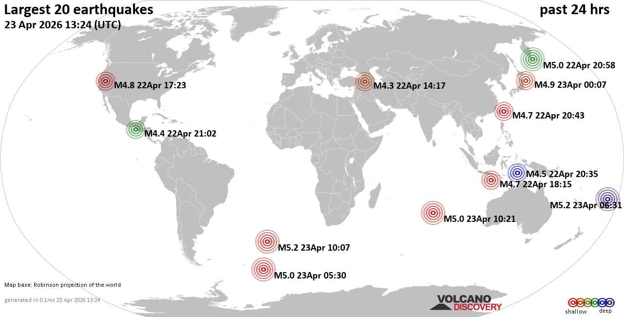 Erdbebenkarte 24 Std.