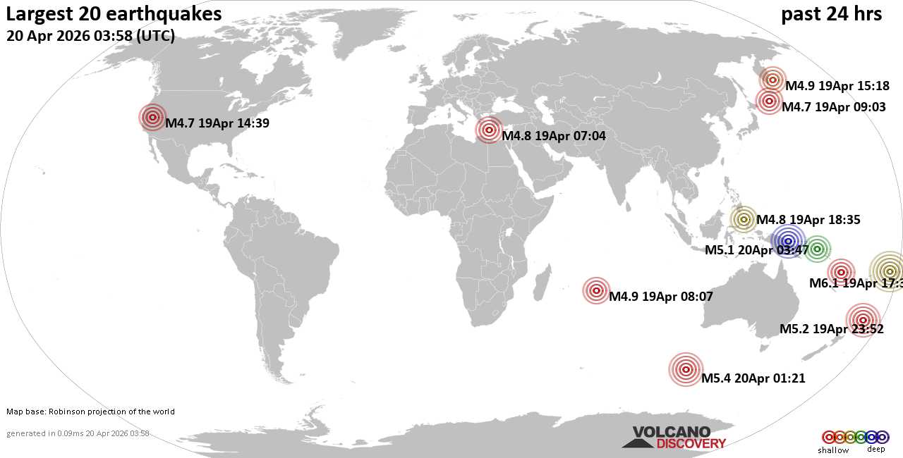Erdbebenkarte 24 Std.