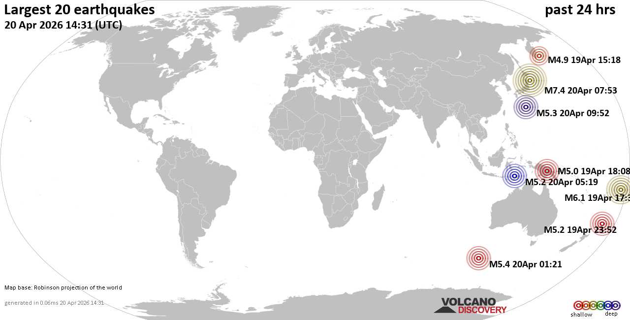 Erdbebenkarte 24 Std.