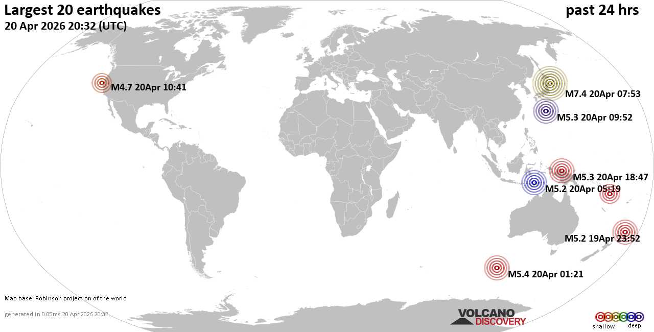 Erdbebenkarte 24 Std.