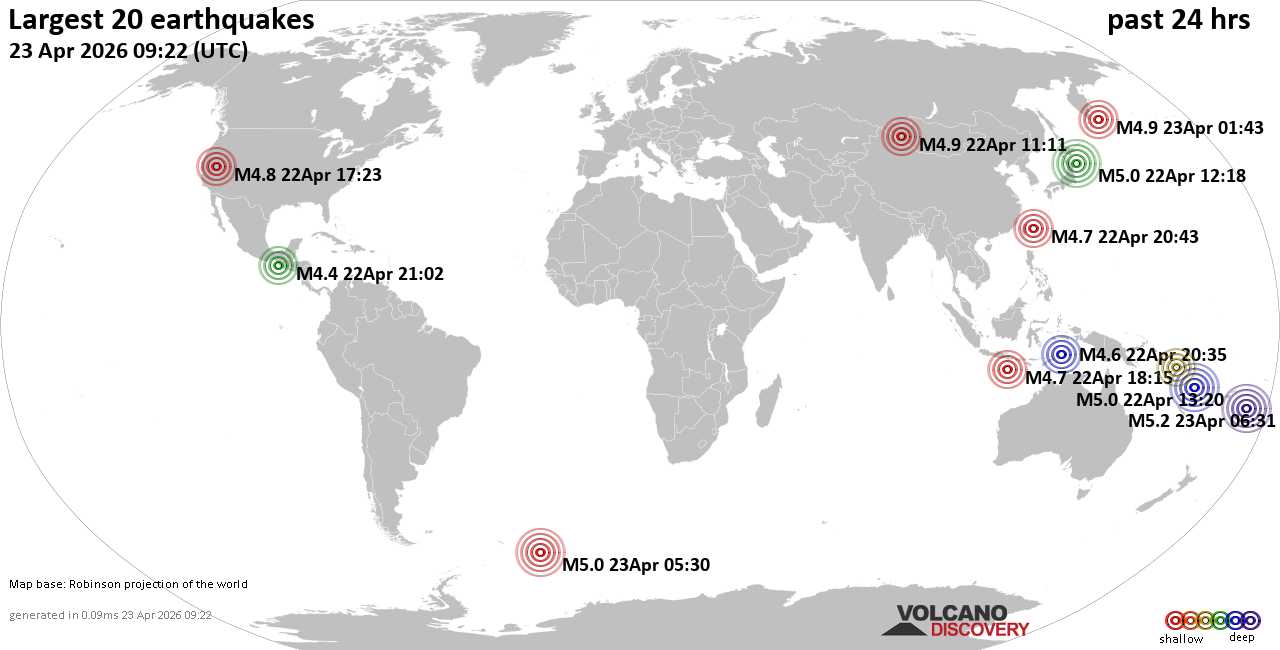 Erdbebenkarte 24 Std.