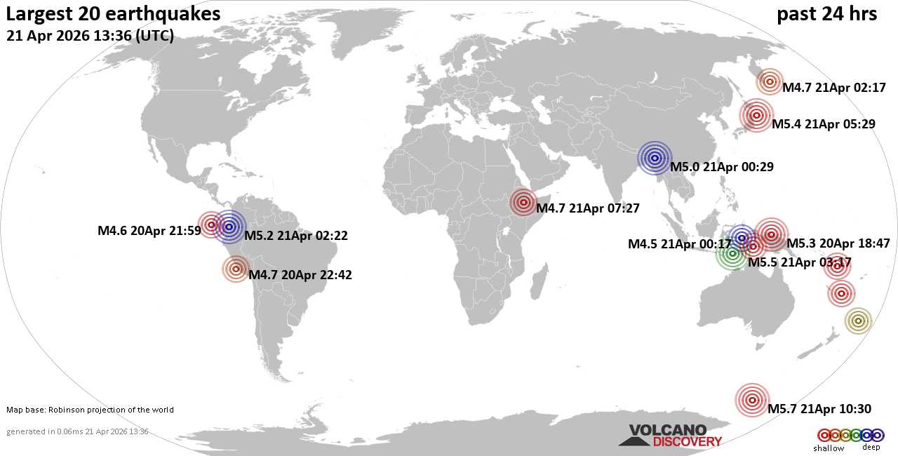 Erdbebenkarte 24 Std.