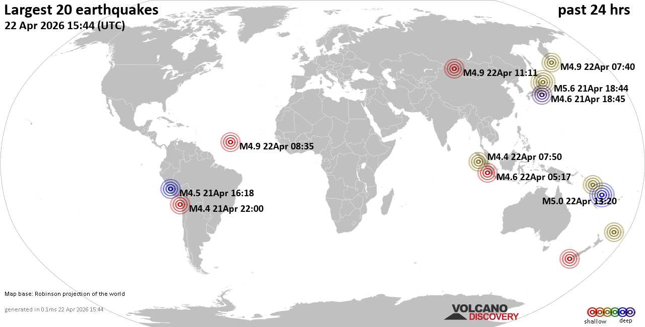 Erdbebenkarte 24 Std.