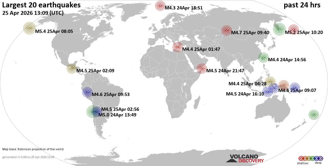 Erdbebenkarte 24 Std.
