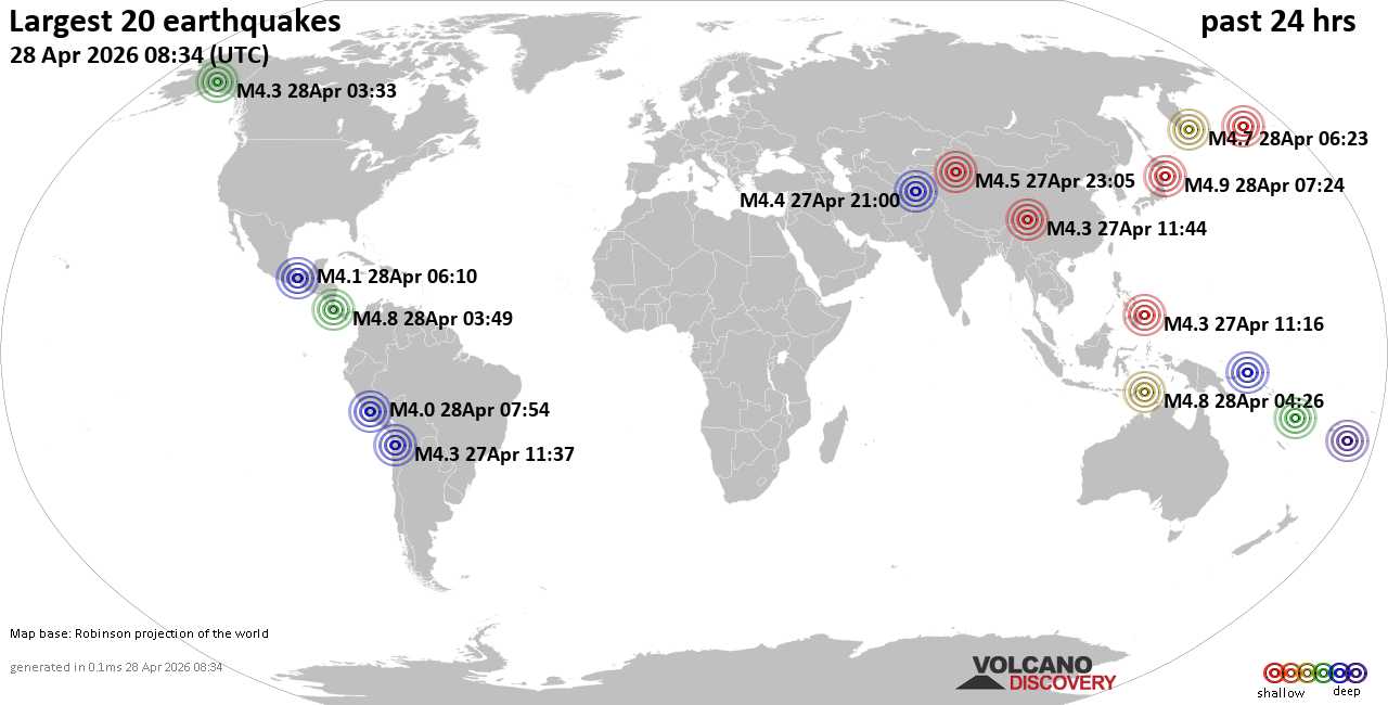 Erdbebenkarte 24 Std.