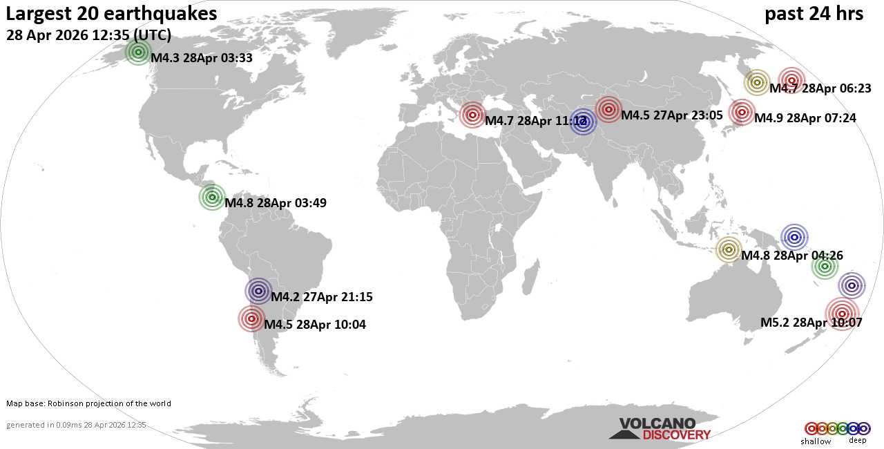 Erdbebenkarte 24 Std.