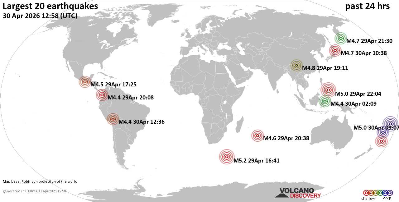 Erdbebenkarte 24 Std.